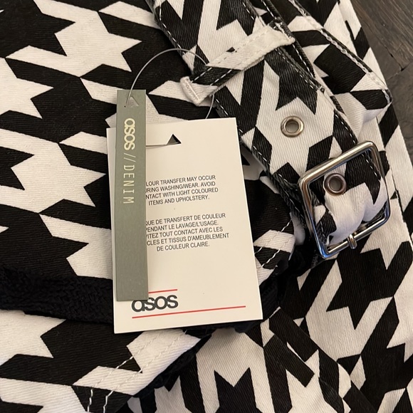 ASOS DESIGN Ridley high waisted skinny jeans in houndstooth print with belt - Picture 5 of 5